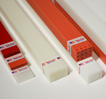 87.75" x 0.74" x 0.74" White Plastic Cutting Sticks - Box of 12