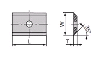 Carbide Insert Knife 30 x 12 x 2.5  Double Hole - Box of 10